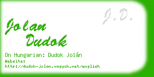 jolan dudok business card
